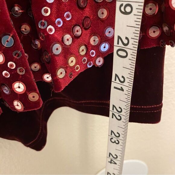 Weissman dance costume burgundy red sequin velvet Dream Glow 14684 LC, SC - Picture 7 of 12